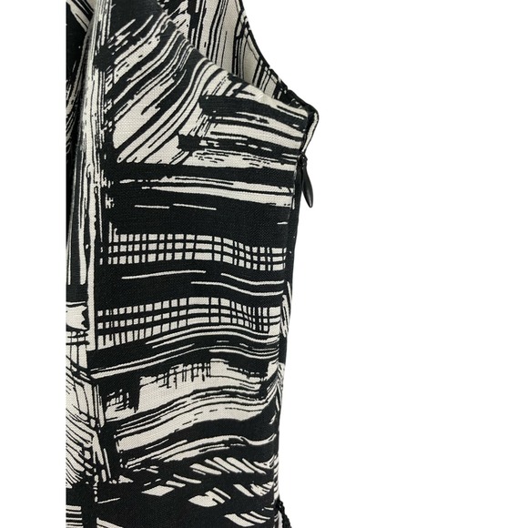 Coldwater Creek Size 8 Dress Black White A Line V Neck Modern Sleek Zipper - Picture 6 of 7